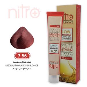 رنگ مو بلوند ماهاگونی متوسط نیترو حاوی کراتین Nitro Color 7.55