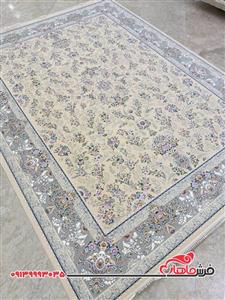 فرش 1200 شانه کرم رنگ طرح افشان هیوا