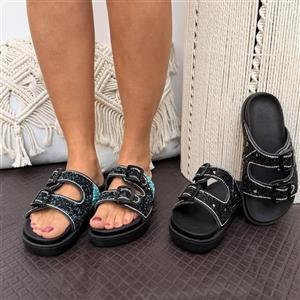 صندل زنانه طبی مدل دو بند سنگی