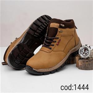 نیم بوت مردانه نسکافه ای دور دوخت کلارک کفی کرم قهوه ای (1444)