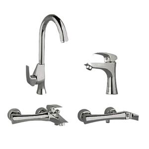 ست شیرآلات مرجان خزر مدل سورنا کروم مات با طراحی مینیمال و مدرن