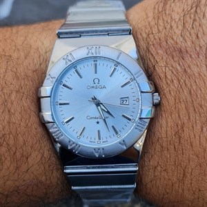 ساعت مردانه امگا کانسلیشن منهتن جدید تمام سیلور خطی Omega-7634-G