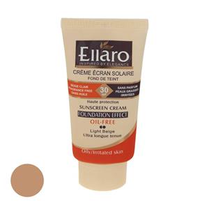 کرم ضد آفتاب رنگی الارو SPF30 سری Foundation Effect مدل Light Beige مناسب پوست های چرب تحت لیسانس حجم 40 میلی لیتر