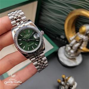 ساعت رولکس زنانه دیت جاست بند جوبیلی صفحه سبز rolex datejust 32 jubilee green dial