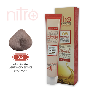 رنگ مو بلوند دودی روشن نیترو حاوی کراتین Nitro Color 8.2