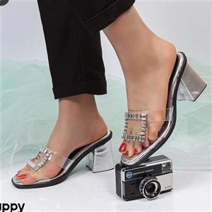 صندل زنانه  مجلسی پاشنه دار برند happy