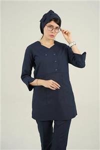 اسکراب پزشکی آستین سه ربع (بدون شلوار) سرمه ای