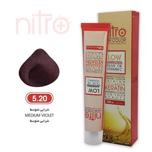 رنگ مو شرابی متوسط نیترو حاوی کراتین Nitro Color 5.20