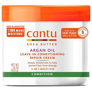 کرم موی آبرسان و ترمیم‌کننده بدون نیاز به آبکشی کانتو شی باتر و روغن آرگان ۴۵0 گرم Cantu Shea Butter Argan Oil Leave-In Conditioning Repair Cream