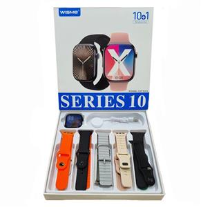 ساعت هوشمند سری۱۰ ویسمی مدل WISME-X35 MAX با 1۰ بند متنوع کتان و سیلیکونی
