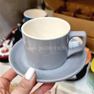 فنجان و نعلبکی چای خوری  رنگی وارداتی