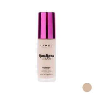 کرم پودر مایع لامل مدل Flawless Cover شماره 02 مناسب برای انواع پوست حجم 30 میلی‌لیتر
