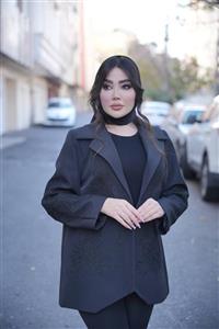 بارانی کوتاه مزونی مشکی طرح نیلای