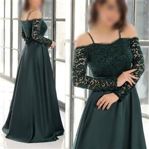 پیراهن مجلسی دکلته کلوش زنانه. 38 تا 48. گیپور مخمل و ساتن آمریکایی