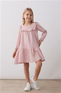 پیراهن دخترانه چیچلید موسیلین صورتی (۱ تا ۵ سال)