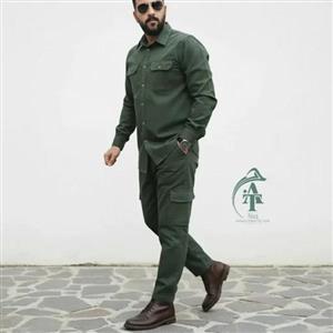 ست پیراهن و شلوار کتان مردانه یاشیل – سبز یشمی