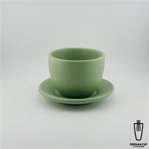فنجان لته باداب رنگ سبز ماشی (250ml)