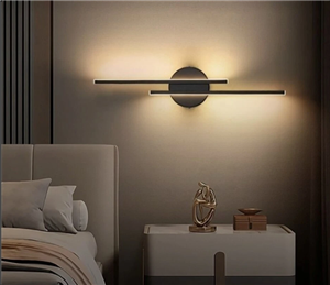 چراغ دیواری طرح خط موازی وستا/نور به بیرون/مشکی/24 ماه ضمانت