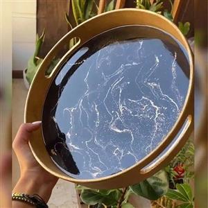 سینی رزینی چوبی رزینی طرح مرمر