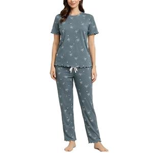 تیشرت و شلوار کبریتی زنانه طرح پاپیون کد181