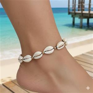 پابند صدف گاوری (Cowrie Shell) بوهو | نماد ثروت و دریا | Zarmis