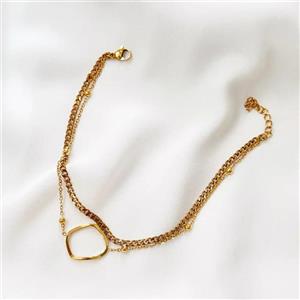 پابند استیل دو لاین مدل کارتیر پلاک هندسی با بهترین قیمت + خرید آنلاین