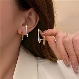 گوشواره دوحلقه‌ای نگین دار کد 149