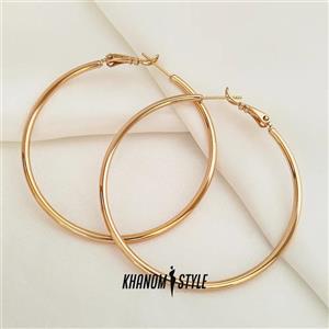 گوشواره حلقه ای ساده بزرگ برند ژوپینگ E6033 - خانومی استایل