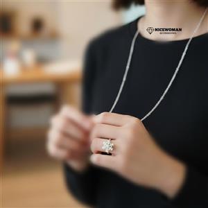 نیمست دخترانه انگشتر زنجیر برند اروپایی Iam ضدحساسیت