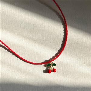 قیمت و خرید گردنبند مونجوقی گیلاس (چری) | فروشگاه اینترنتی زیورآلات باروک