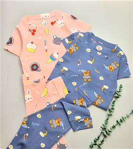 ست راحتی تیشرت و شلوار دخترانه پسرانه وارداتی جنس نخ پنبه درجه 1