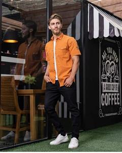 پیراهن مردانه آستین کوتاه کتان با کیفیت بالا