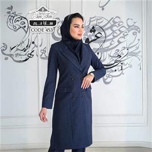 مانتو شلوار چهارخانه اداری کد 453