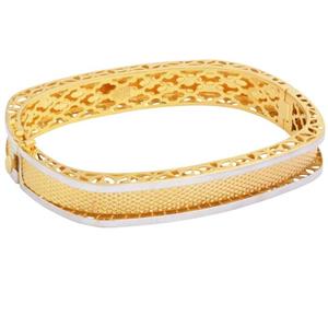 دستبند النگویی طلا 18 عیار زنانه طلای مستجابی مدل مستطیل آوا K کد 0213654 