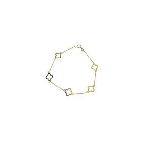 دستبند طلا زنانه طرح گل چهار پَر ونکلیف مدل BSG72 - گالری سپینود