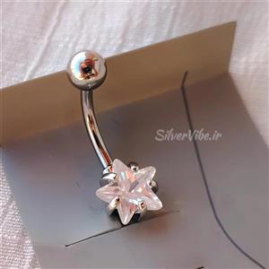 پیرسینگ ناف استیل | طرح نگین ستاره ای | برند IAm