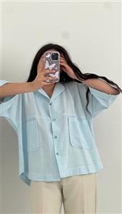 شومیز زنانه باکسی جنس لینن