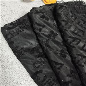 شال مشکی مجلسی طرحدار نگین دور دانتل