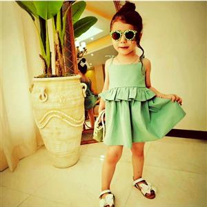 پیراهن لنین دخترانه سبز 1/5 تا 9 سال - آرتی شاپ