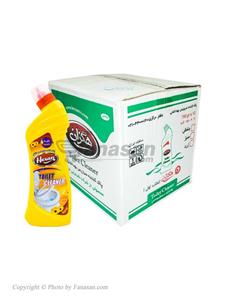 کارتن 12 عددی مایع جرم گیر هگزان پاک کننده سطوح سرویس بهداشتی با رایحه گل زرد 750 گرم