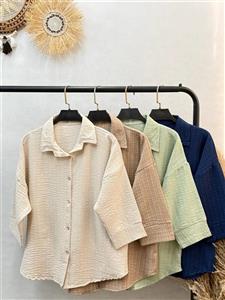 شومیز جنس شانتون مدل دکمه دار