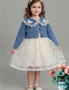 کت جین و سارافون دانتل دخترانه ارسال رایگان