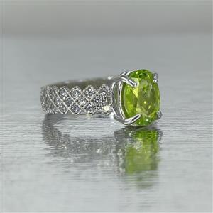 انگشتر زنانه زبرجد معدنی آبکاری رادیوم