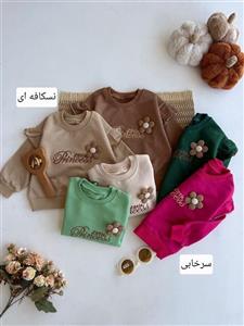 بلوز دخترانه نوزادی طرح بابونه پنبه ای بهاره کد ۱۲۷۳