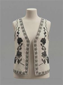 جلیقه لینن ترک گلدوزی الهام | جلیقه کوتاه لینن با گلدوزی نفیس