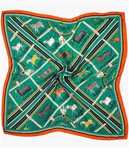 روسری سبز نارنجی هرمس 3006