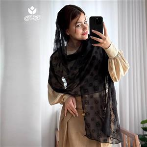 شال حریر مارک مشکی کد 33446