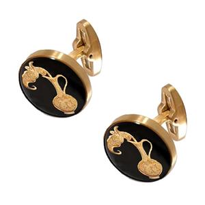 دکمه سردست استیل ورق طلا ماه بهمن