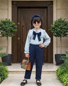 شومیز شلوار دخترانه پاپیون 3 تا 9 سال - آرتی شاپ