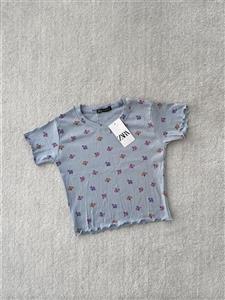 کراپ طرحدار آبی زارا zara